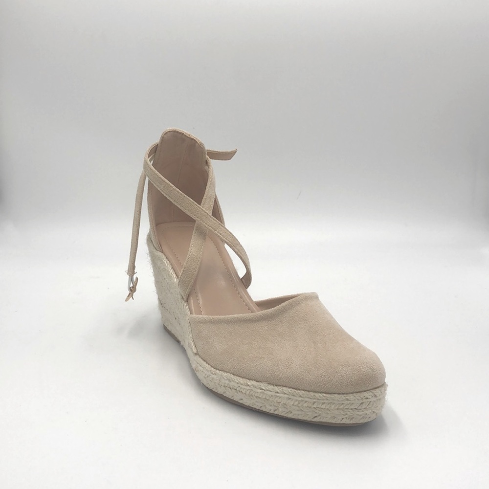 Women's Creme Color Espadrille Wedge Sandal
